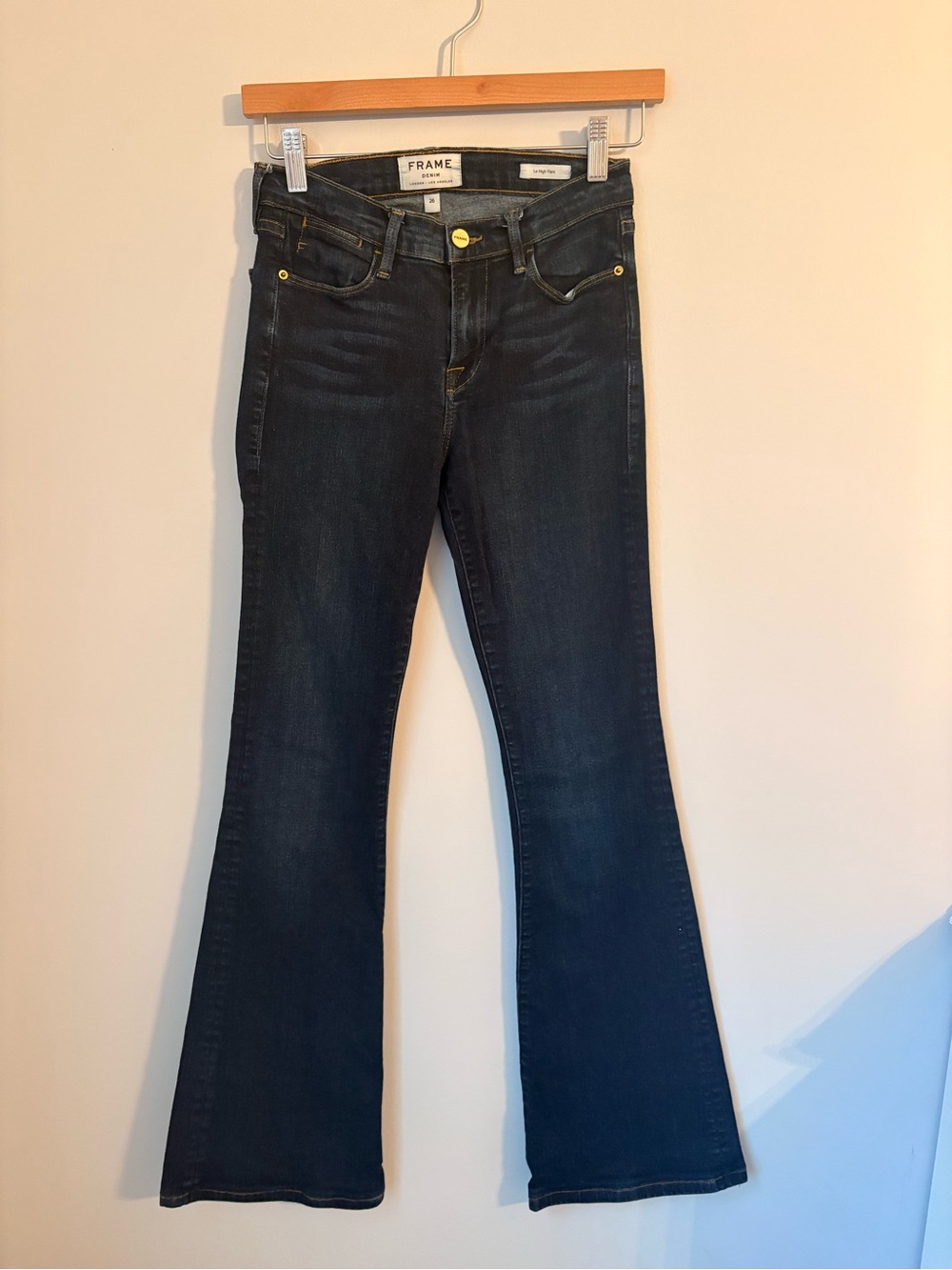 Frame Le High Flare Denim Jeans Size 26 Sutherland EUC